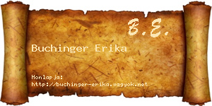 Buchinger Erika névjegykártya